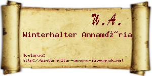 Winterhalter Annamária névjegykártya